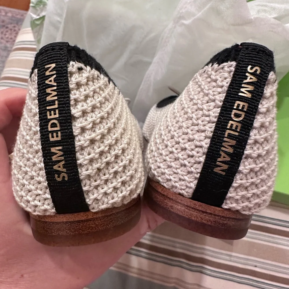 Sam Edelman Black and Ivory Madison Flats - Picture 3 of 4